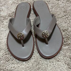 Tory Burch Grey Leather Sandals